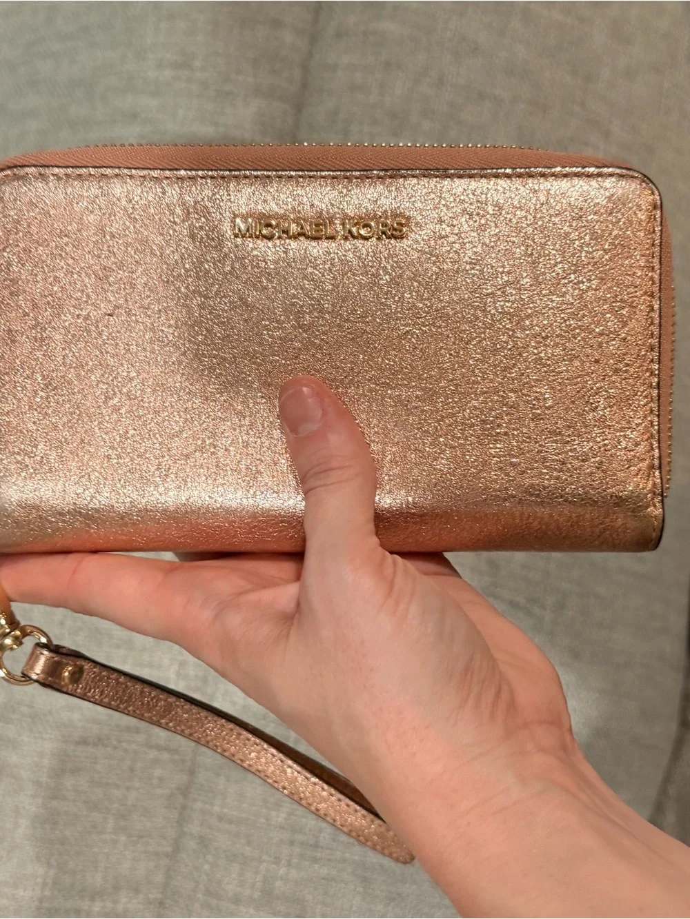 Michael Kors Blush Pink and Rose Gold Tote with Matching Wallet